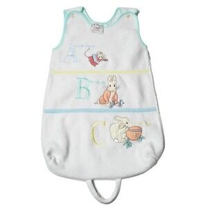 VTG Beatrix Potter ABC Quiltex Baby Bunting Wearable Blanket Sleep Sack NB-6 Mos